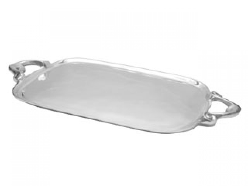 CHAROLA LISA OVAL ASA VICTORIANA GDE CHAROLA DE PEWTER